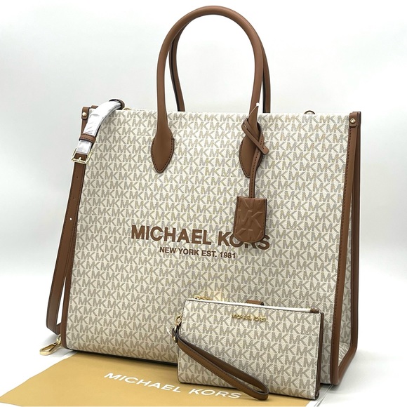 Michael Kors Large Mirella Tote Bag & Double Zip Wallet Wristlet - Picture 3 of 11